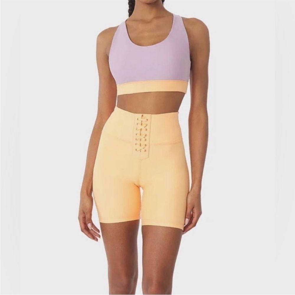 Nwt Weworewhat Lace Up Biker Bike Shorts‎ Size Extra Small Peach Cobbler